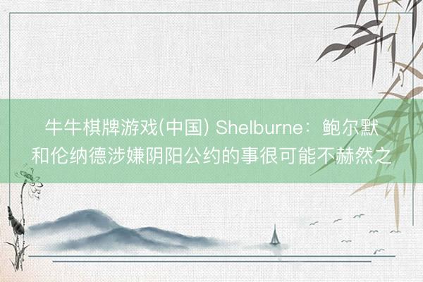 牛牛棋牌游戏(中国) Shelburne：鲍尔默和伦纳德涉嫌阴阳公约的事很可能不赫然之