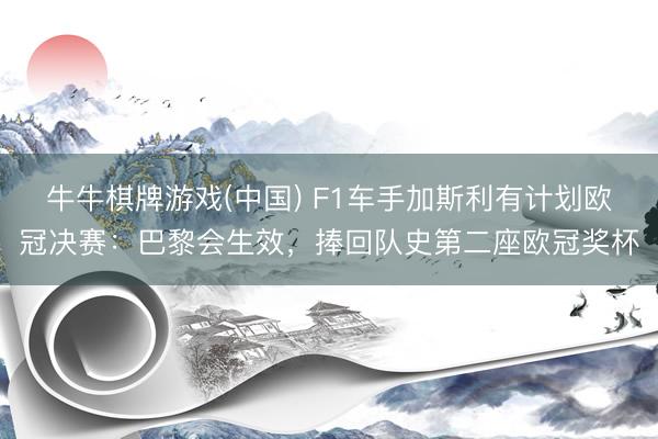 牛牛棋牌游戏(中国) F1车手加斯利有计划欧冠决赛：巴黎会生效，捧回队史第二座欧冠奖杯